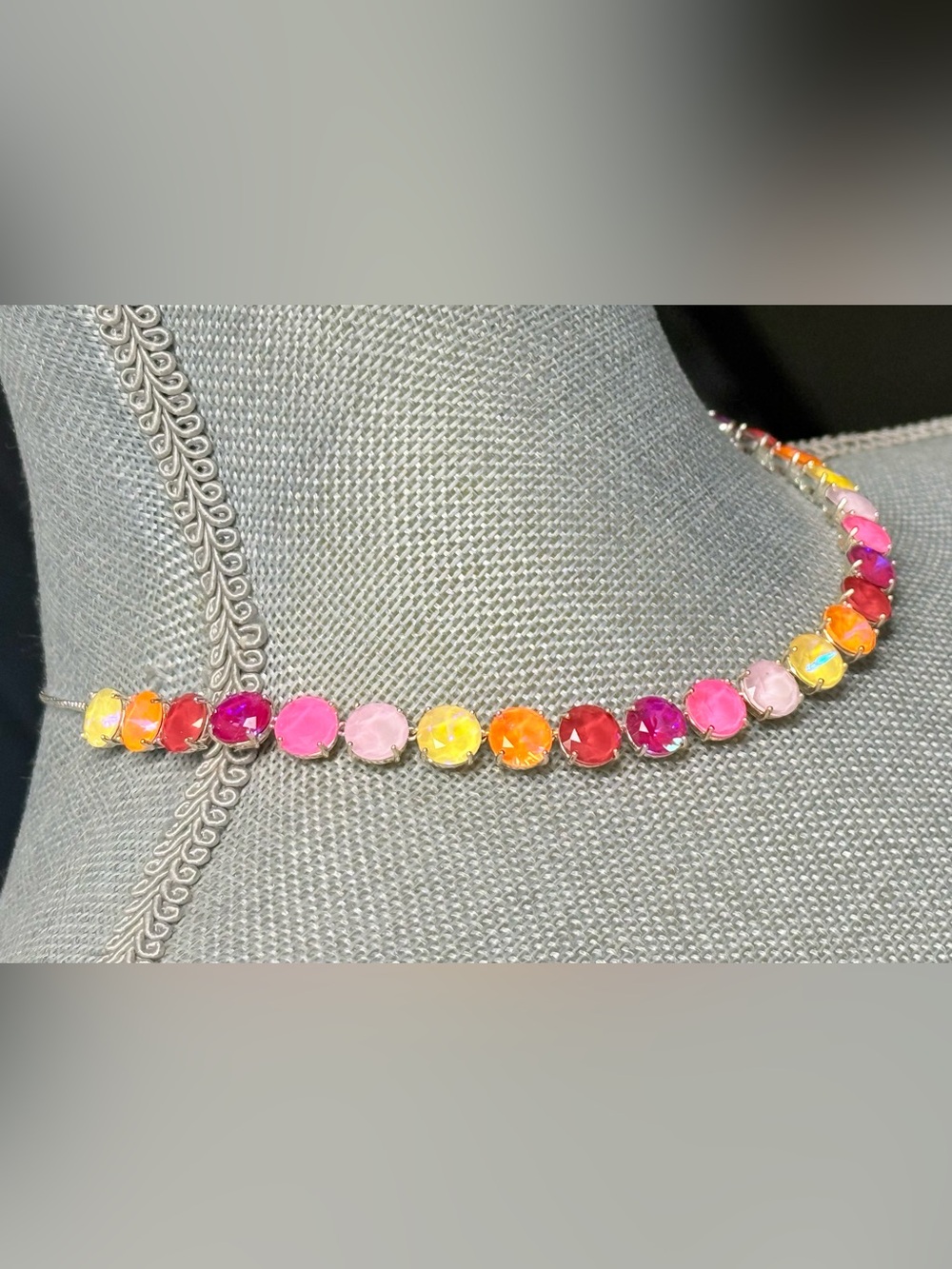 Bomb Party Jewel Candy “The Zoella” Silver Tone Tennis Necklace - Picture 4 of 5